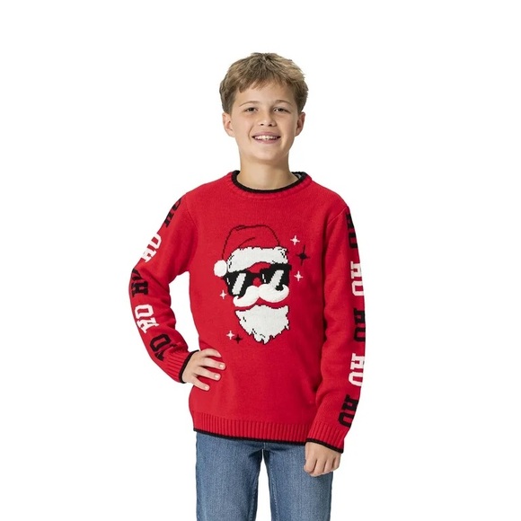 Holiday Time Boy’s Santa Claus Acrylic Knit Christmas Sweater NWT - Picture 1 of 3